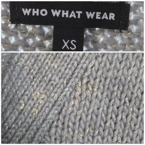 Who What Wear Cardigan Size XS Gray and Gold - Picture 4 of 5